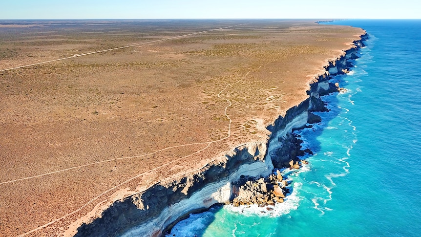 Drone view of Nullarbor Plain