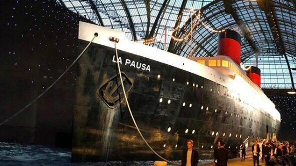 Chanel's cruise ship at the Grand Palais in Paris for the finale of the 2018/19 fashion show.