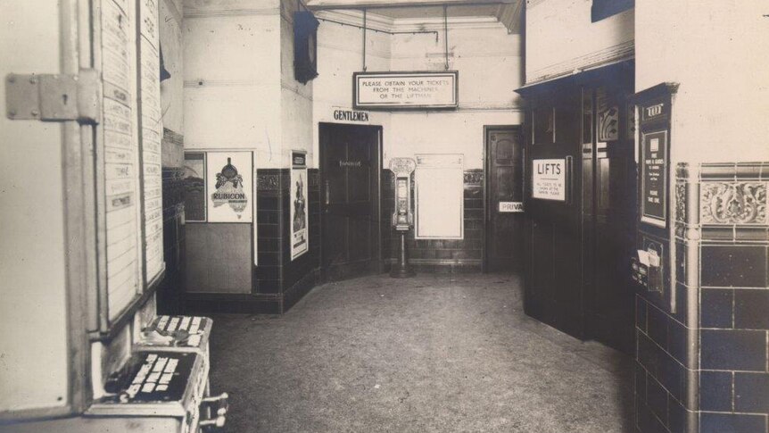 Down Street tube station ticket office once used by Winston Churchill as a bunker during World War II