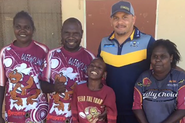 Matt Bowen visits children in the Cape York community of Aurukun