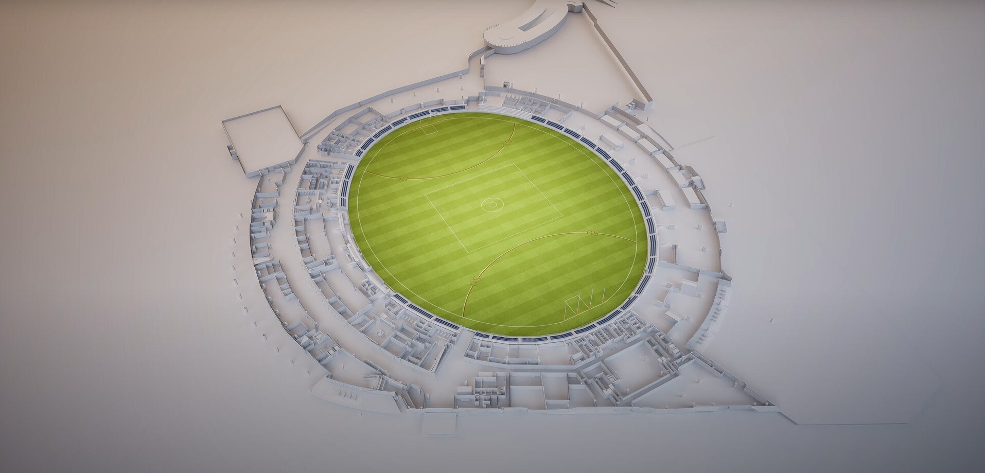 A render of the proposed Macquarie Point stadium in Hobart, Tasmania.