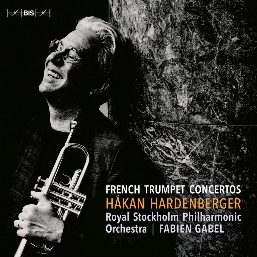 The cover artwork for Hakan Hardenberger's French Trumpet Concertos album.