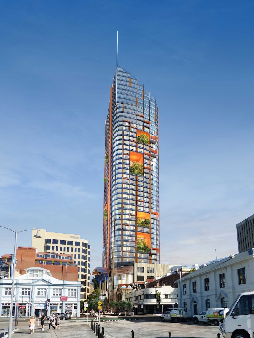 Artist's impression of proposed hotel development in Hobart.