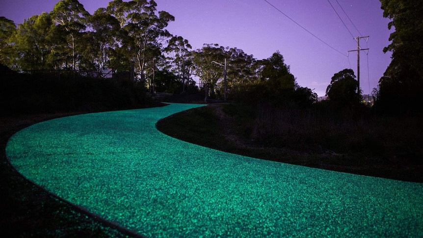 Glow in the dark bike path