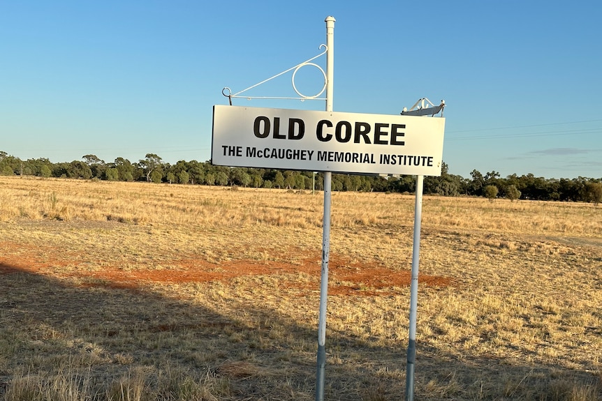 a sign on an agricultural property that reads Old Coree
