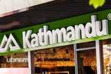 A Kathmandu logo is on the outside of one of their shops in Sydney