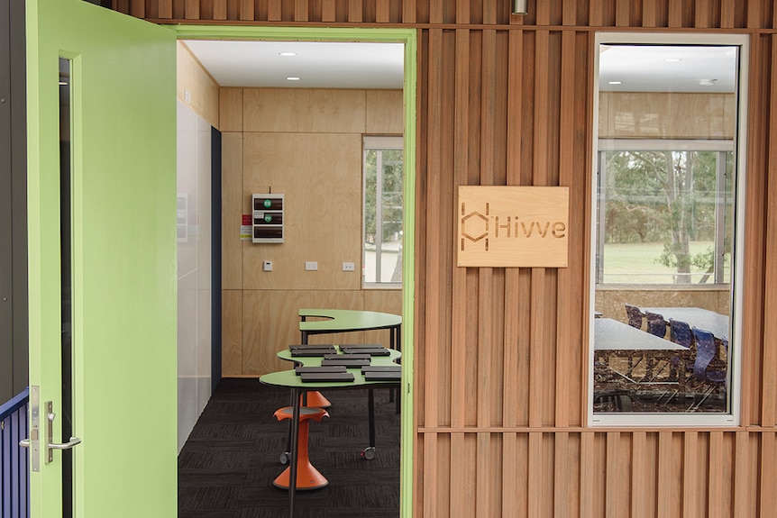 Image of the entry of the classroom at Bracken Ridge State High School.