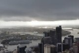 Storm clouds over the Sydney CBD.