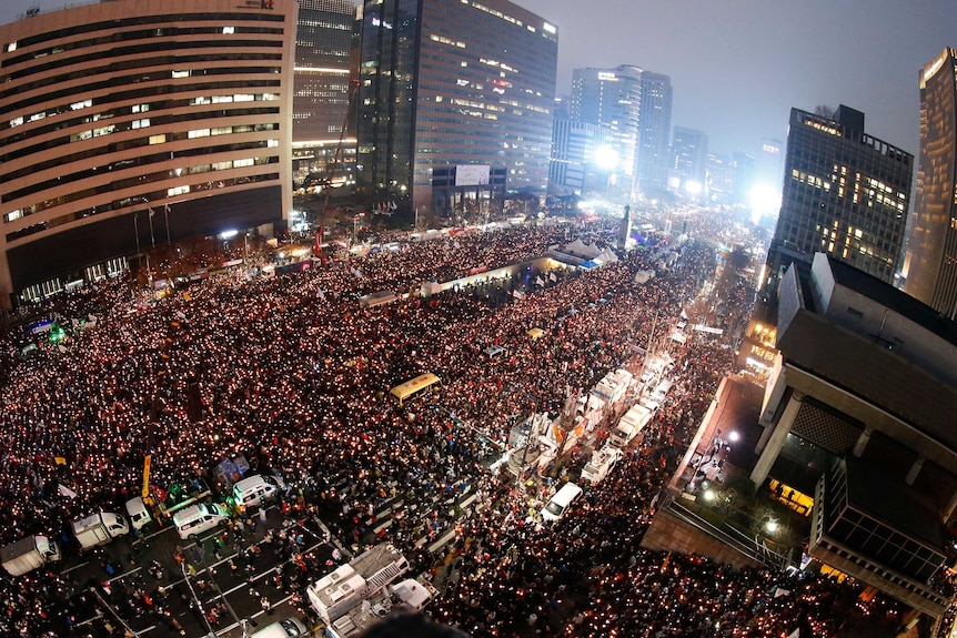 An enormous demonstration against President Park Geun-Hye, November 26, 2016 in Seoul, South Korea