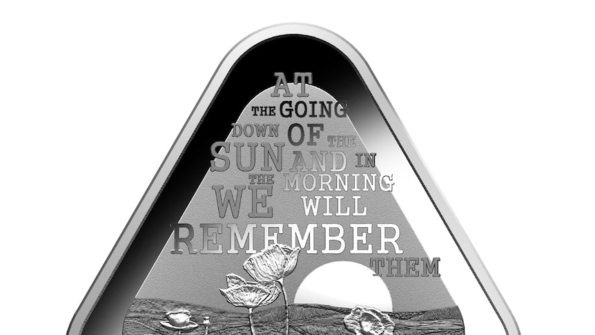 The triangular $5 collectible coin, the first from the Anzac Centenary Coin Program.