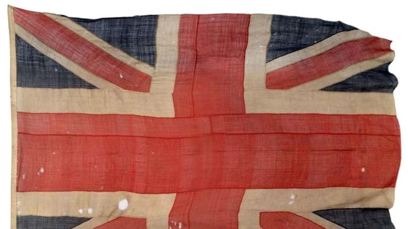 The Union Jack that was flown from the jackstaff of the HMS Spartiate at the Battle of Trafalgar