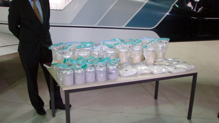 Huge haul: 22 kilograms of methylamphetamine and 35,000 ecstasy tablets.