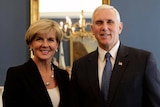 Julie Bishop and Vice-President Mike Pence meet in the white house