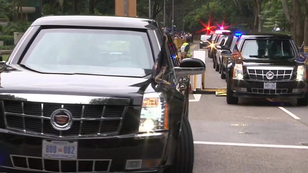 Donald Trump's motorcade en route to Singapore summit