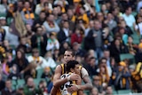 Great escape...the Hawks managed to hold on, thanks in part to Cyril Rioli's four goals.