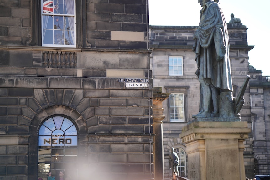 A Statue of Adam Smith at the Royal Mile in Edinburgh