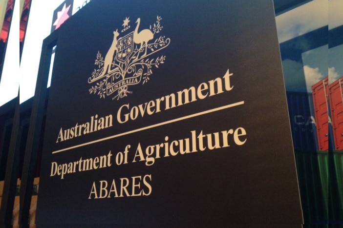 A sign at the ABARES 2015 outlook.
