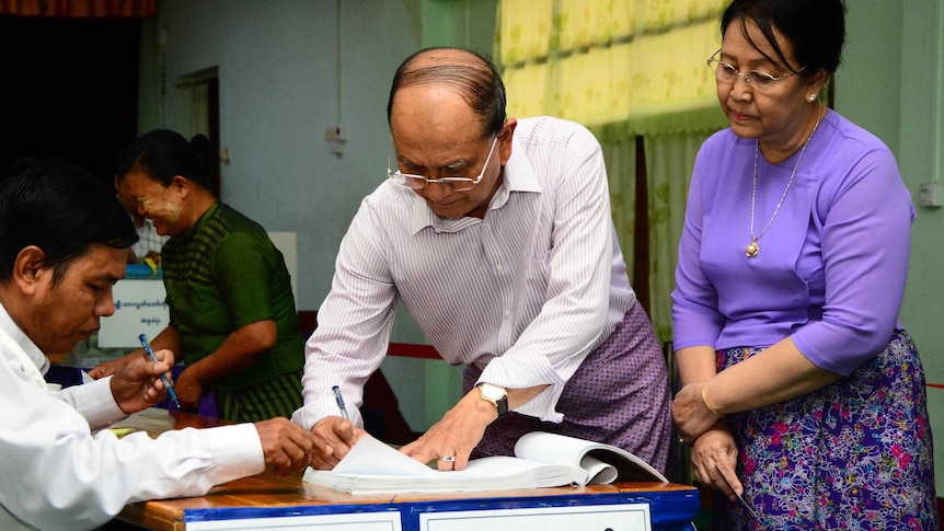 President Thein Sein votes in Myanmar election