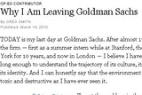 Goldman Sachs employee, Greg Smith, resigns online.