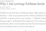 Goldman Sachs employee, Greg Smith, resigns online.