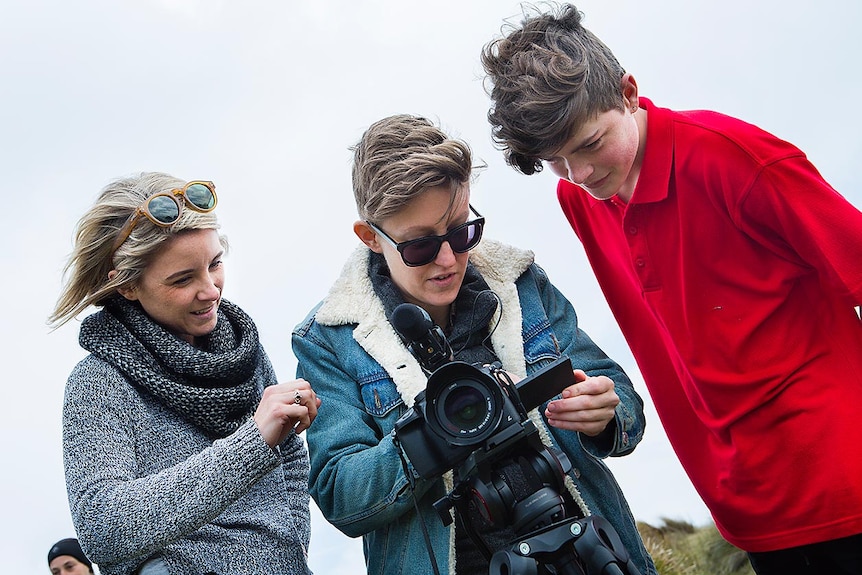 Checking the shot at Cape Grim