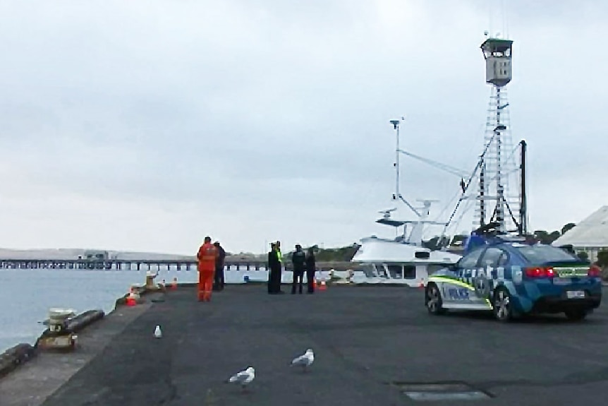 police at Port Lincoln wharf