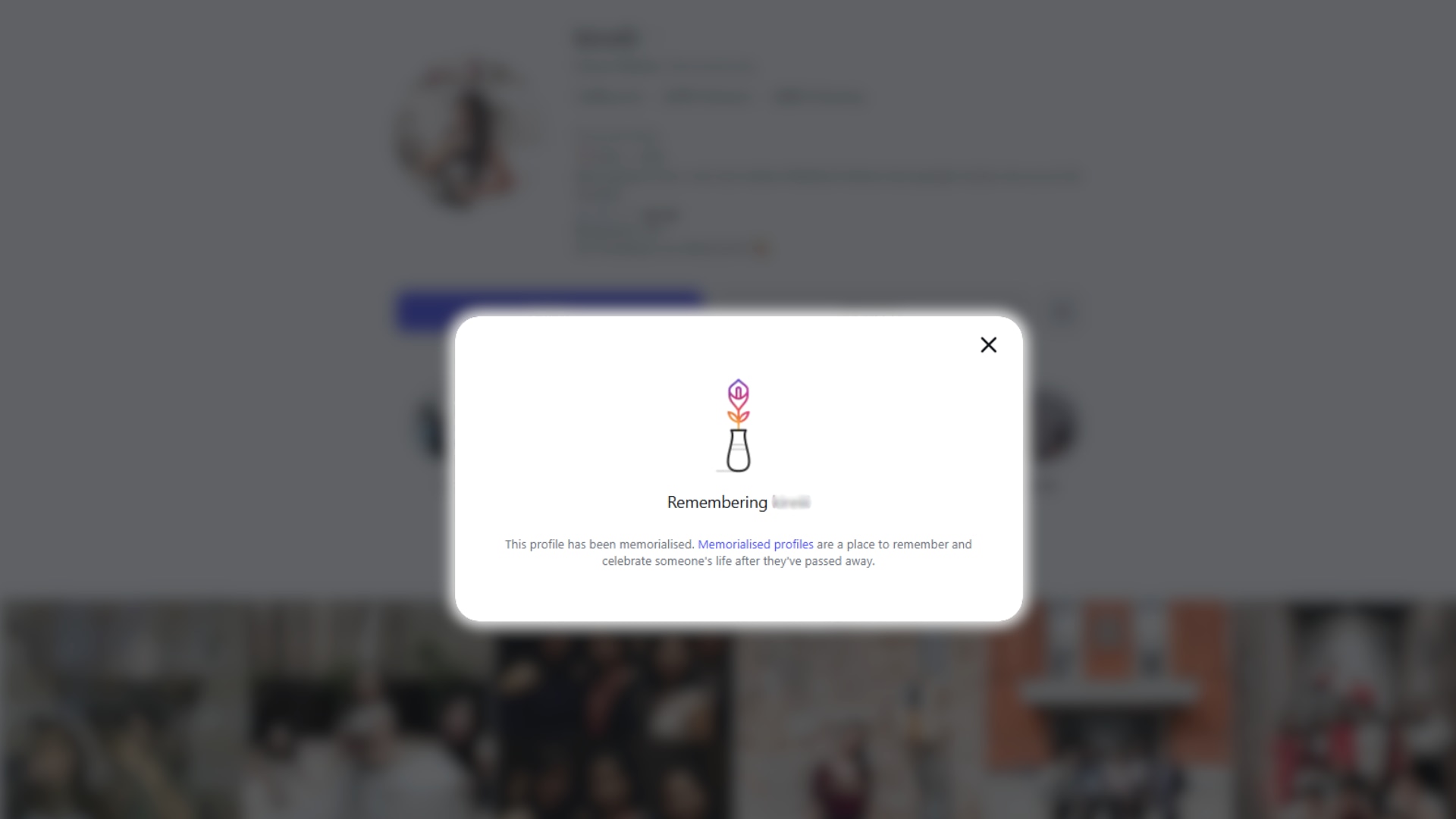 A screenshot of an Instagram account with a white card saying "remembering".