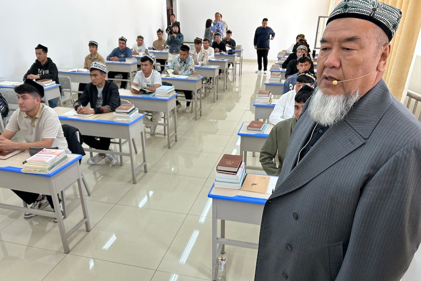 A man in a classroom 