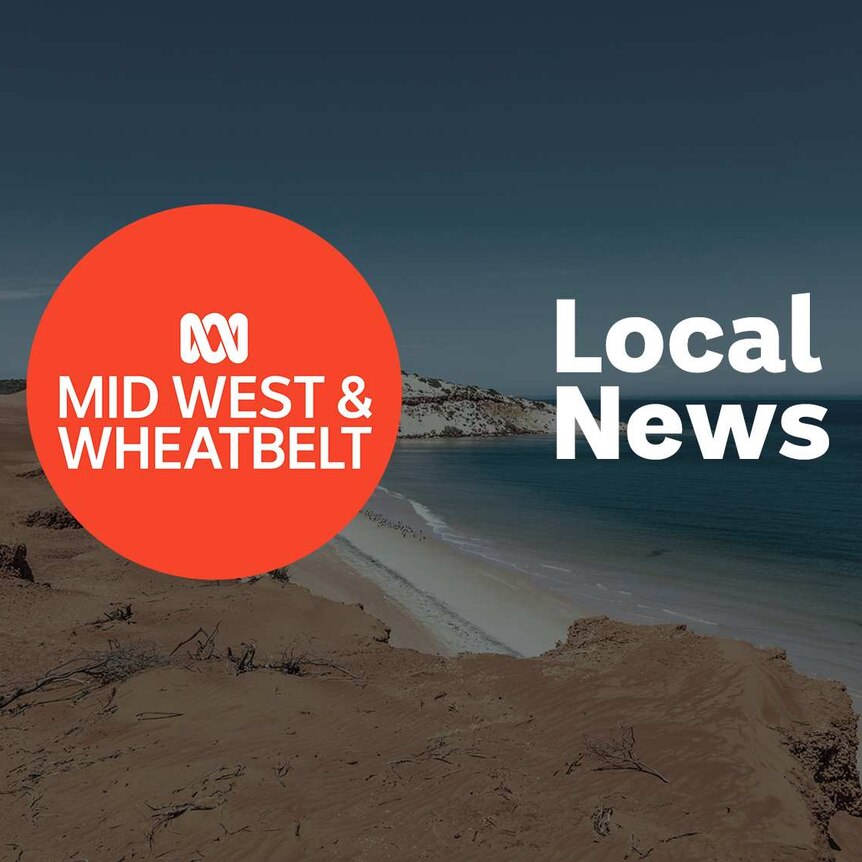 Rocky, sandy coast with ABC Midwest & Wheatbelt Local News logo superimposed over the top.
