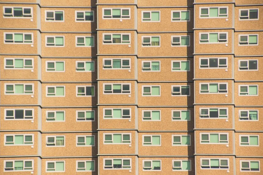 sand coloured social housing units