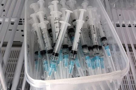 Meningococcal vaccines in a fridge