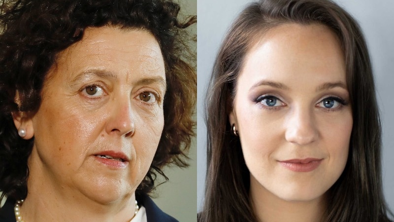 A composite image of headshots of Monique Ryan and Sally Rugg, both looking at the camera