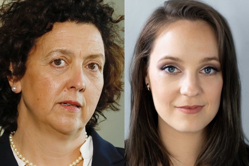 A composite image of headshots of Monique Ryan and Sally Rugg, both looking at the camera