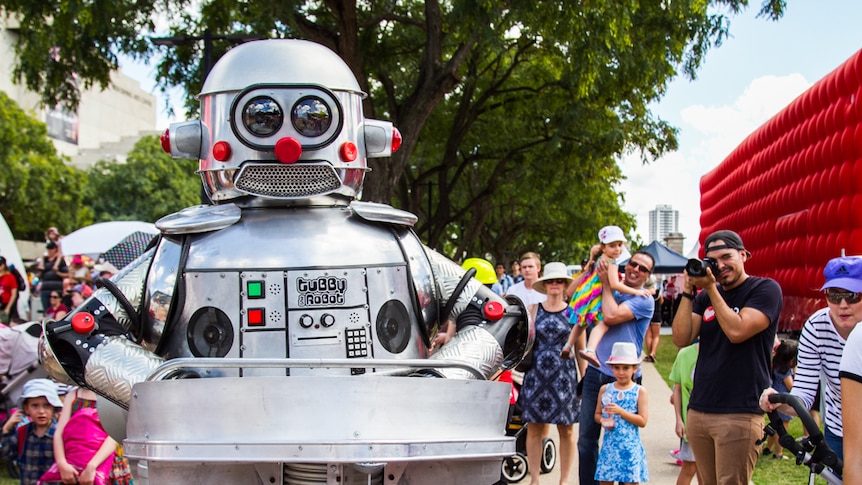 Tubby the Robot allowed visitors to enter the World Science Festival in Brisbane.