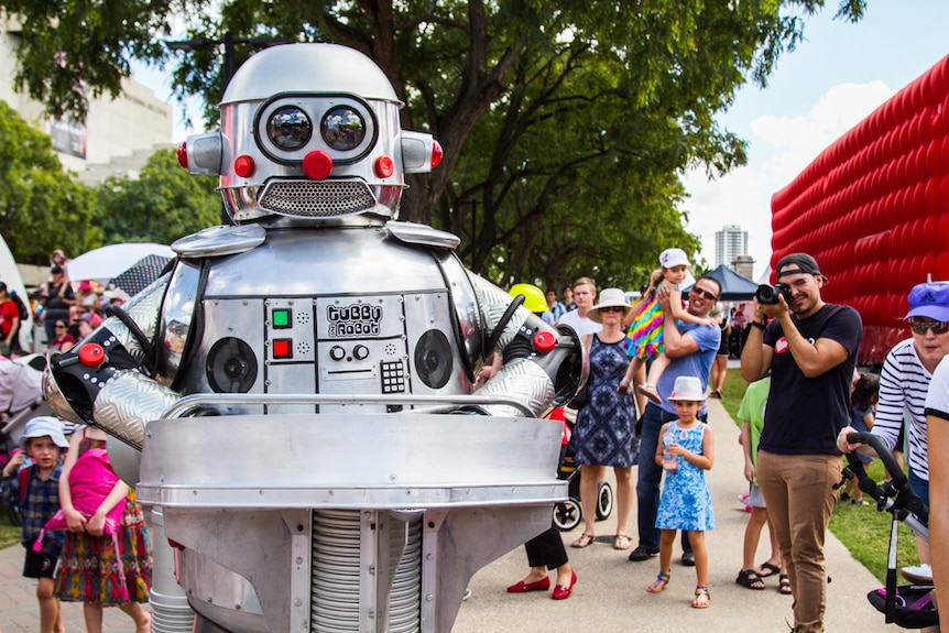 Tubby the Robot allowed entertained visitors to the World Science Festival in Brisbane.