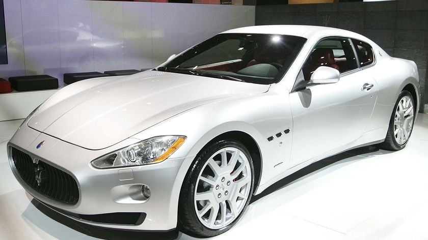 A Maserati GranTurismo sits at the 2007 Australian International Motor Show