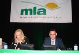Meat and Livestock Australia Chair Dr Michelle Allen and Managing Director Richard Norton at the MLA AGM 2014 in Sydney