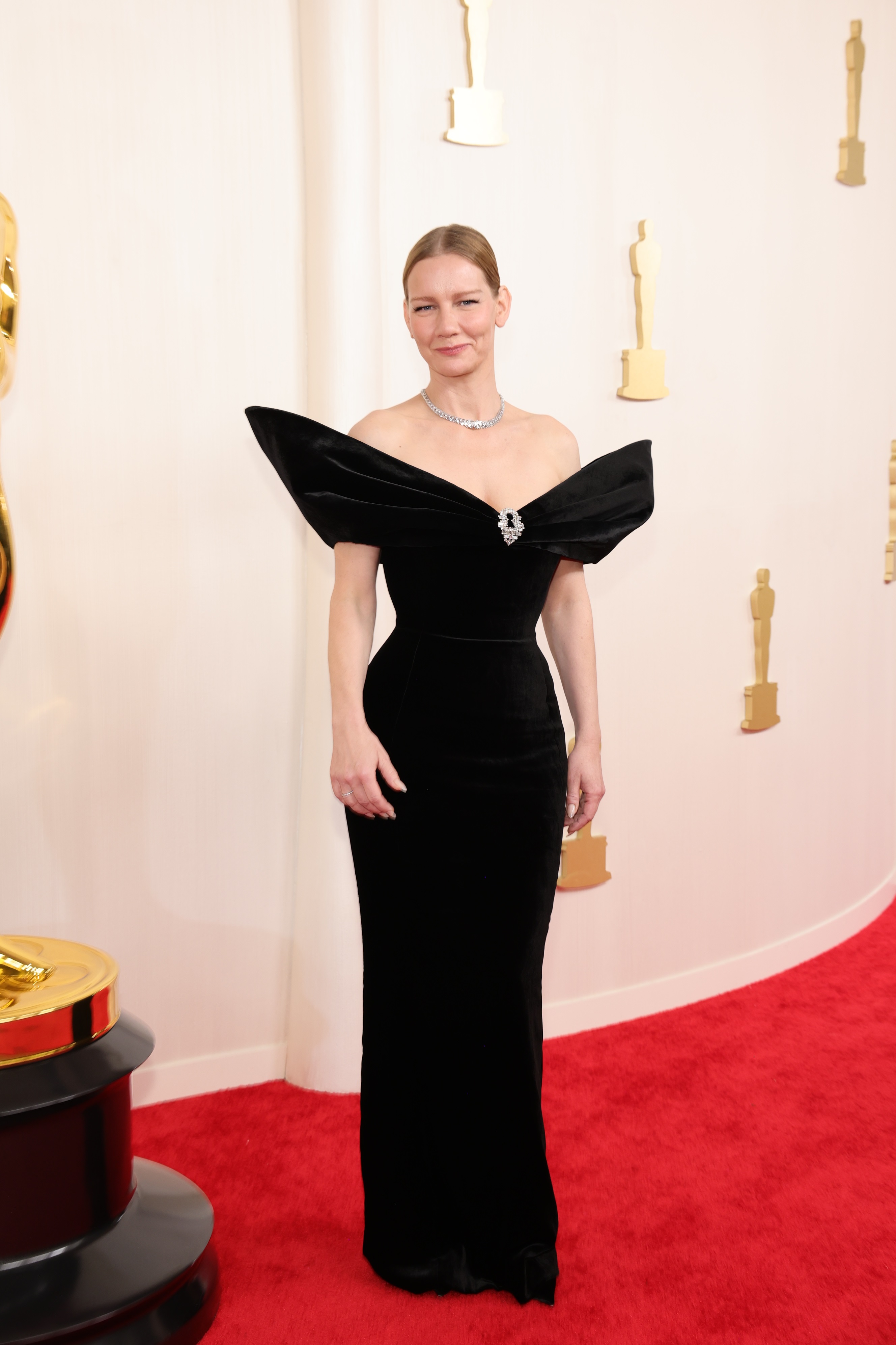 Sandra Hüller on the Oscars red carpet in a tight black dress