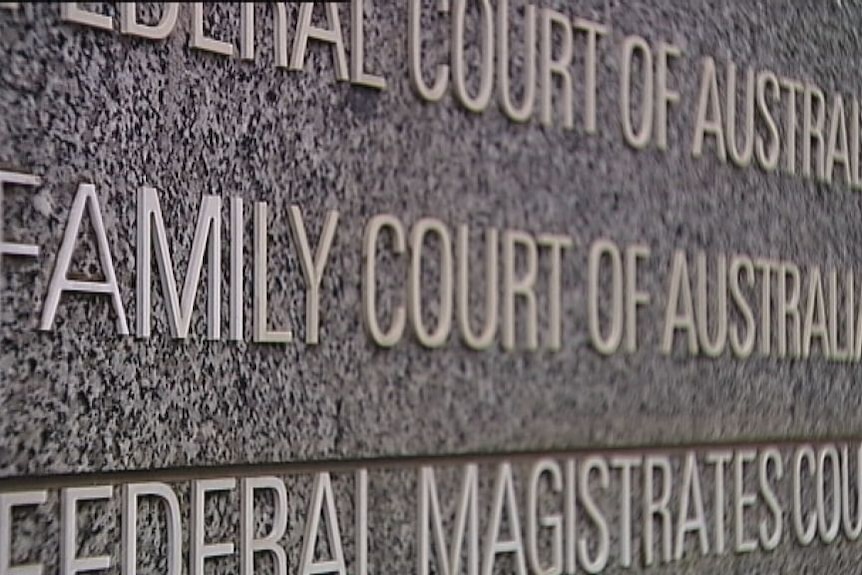 A sign with the words 'Family Court of Australia'