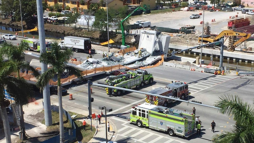 Pedestrian bridge collapses at Florida International University