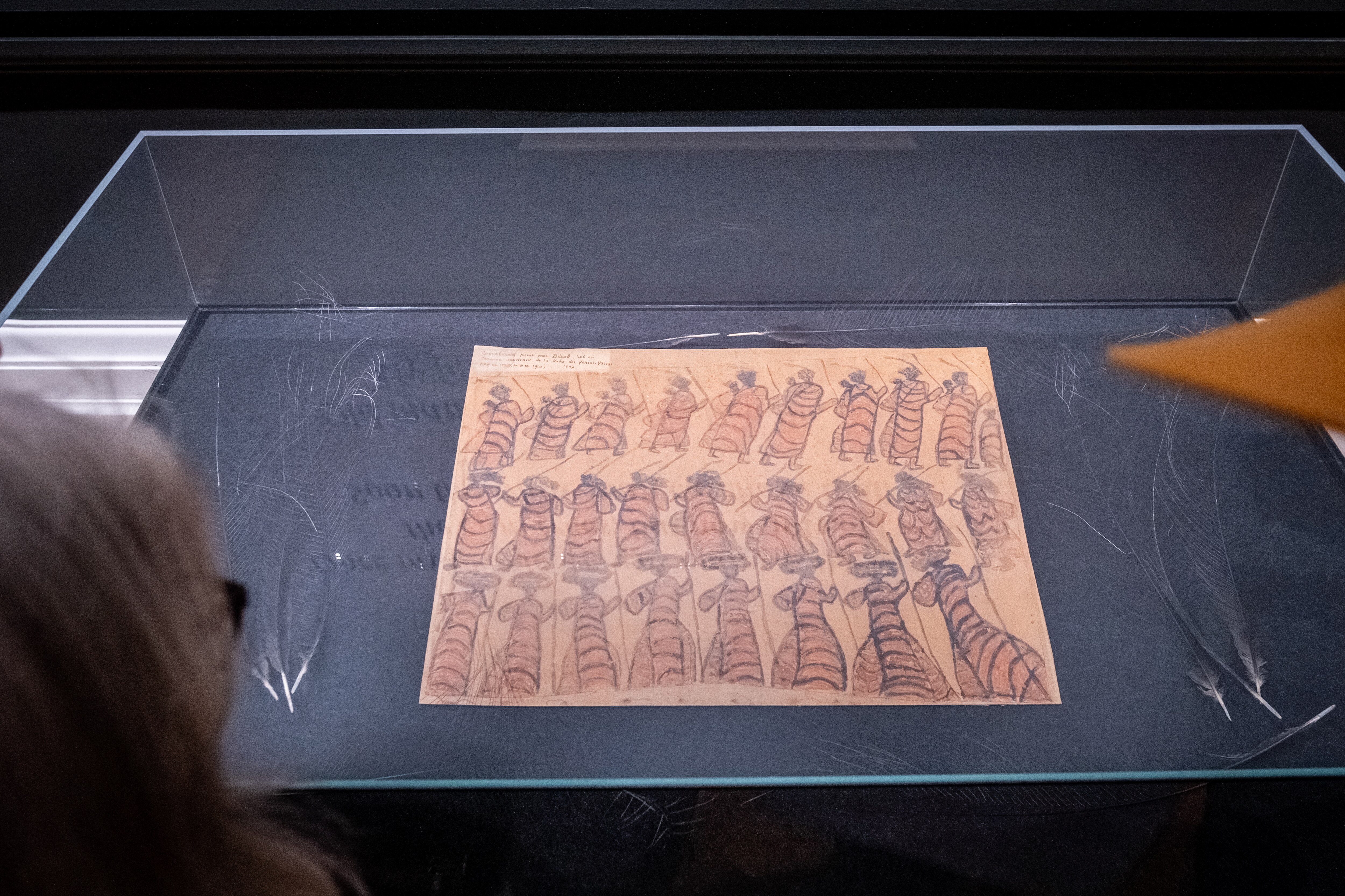 Culturally significant artefacts by William Barak at an exhibition