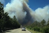 A bushfire in the distance