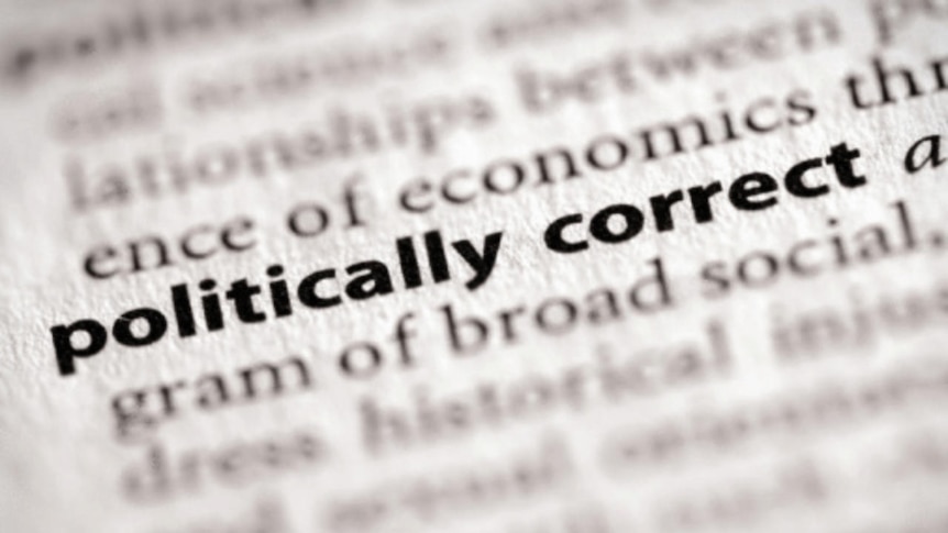 Dictionary open at definition of politically correct