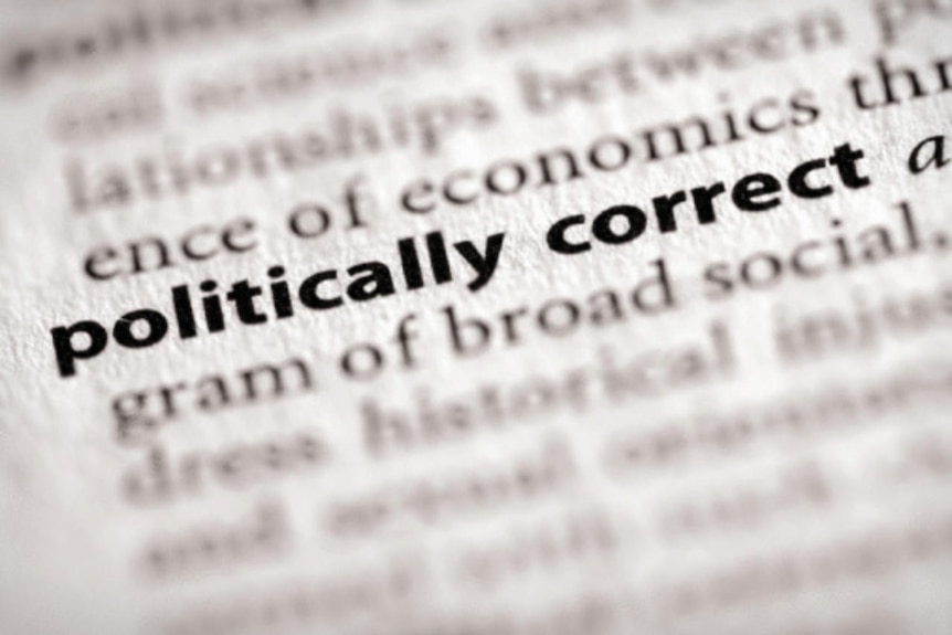 Dictionary open at definition of politically correct