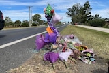 Flowers and tributes on the side of the road