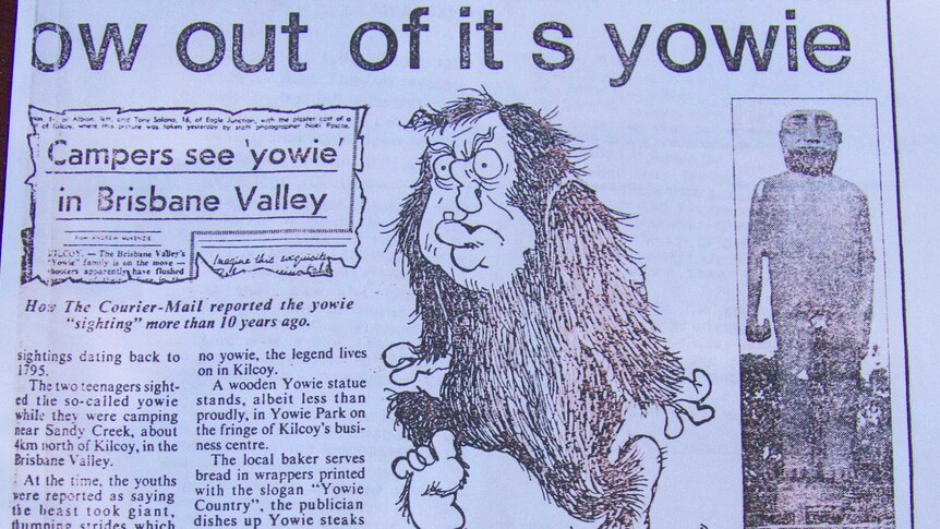 Newspaper cut out about the Kilcoy yowie sighting in 1979.