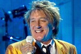 Rod Stewart performs during a concert