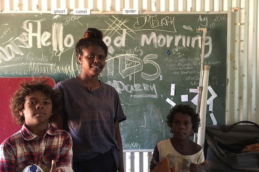 Joe Parry's grandaughter Layla (centre) goes to school in Melbourne and only returns for the holidays.