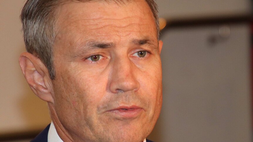 A mid-range close up of WA Health Minister Roger Cook