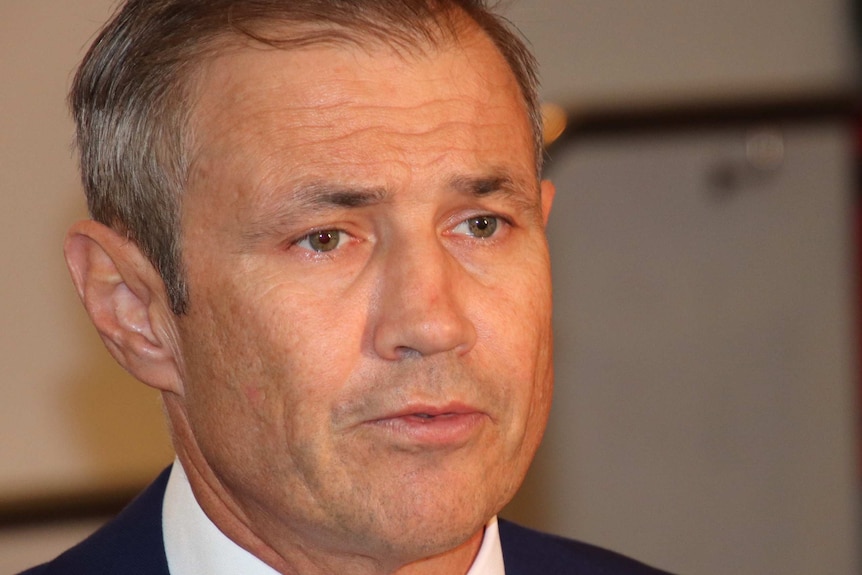 A mid-range close up of WA Health Minister Roger Cook